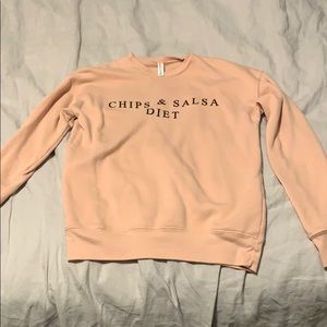 Peach chips and salsa diet sweatshirt